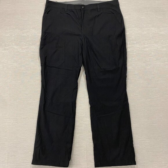 Eddie Bauer Fleece Lined Tech Pants Mens 40 x 32 Black Water Repellent Insulated - Picture 2 of 13